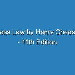 Business law henry cheeseman 2nd edition