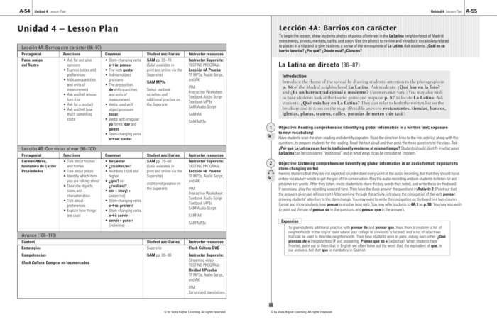 Vista higher learning answer key spanish leccion 1